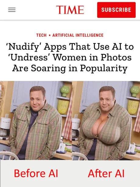 Nudify apps - meme