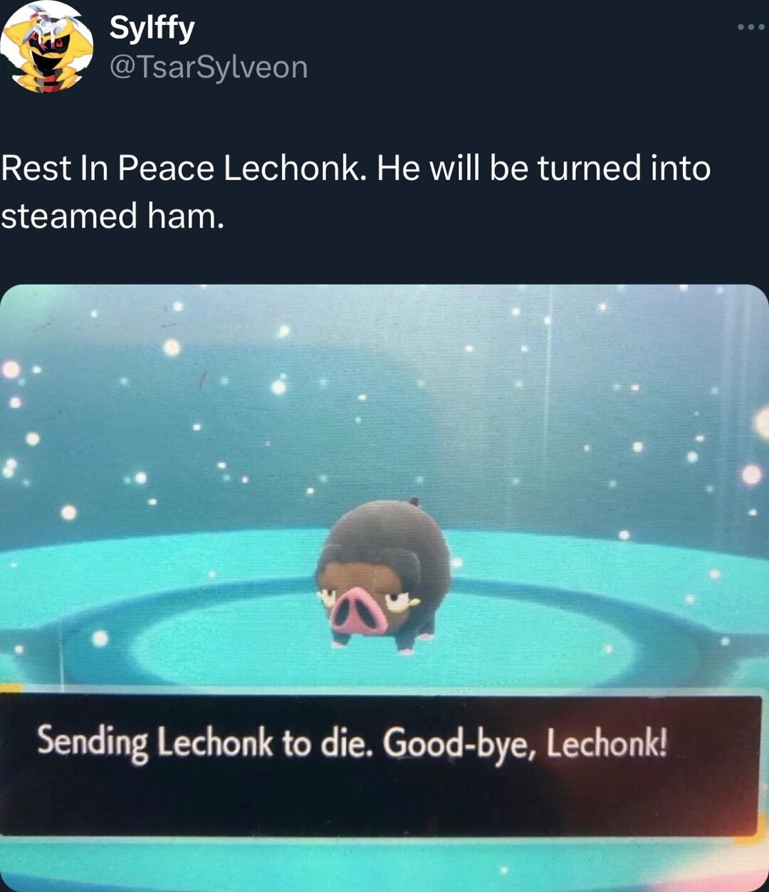 Good bye lechunk - meme