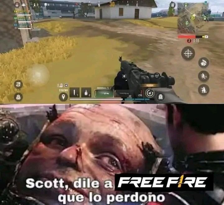 Scott dile a Free Fire que lo perdono - meme