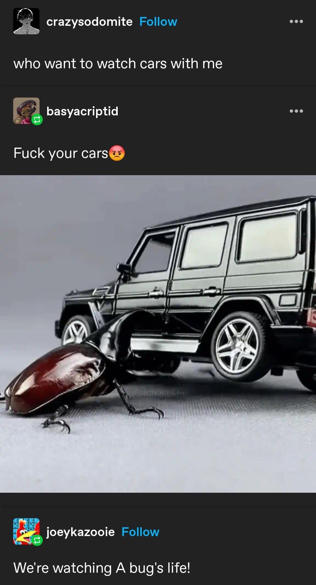 The group chat debate we didn't know we needed: Cars vs Bugs Life - meme