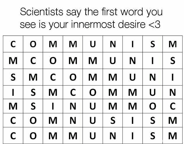Which word other than communism can you find? - meme