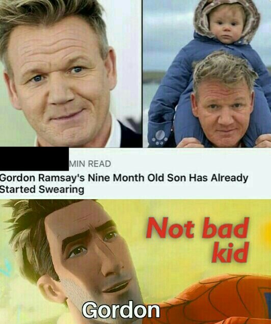 Gordon Ramsay's nine month old son has already started swearing - meme