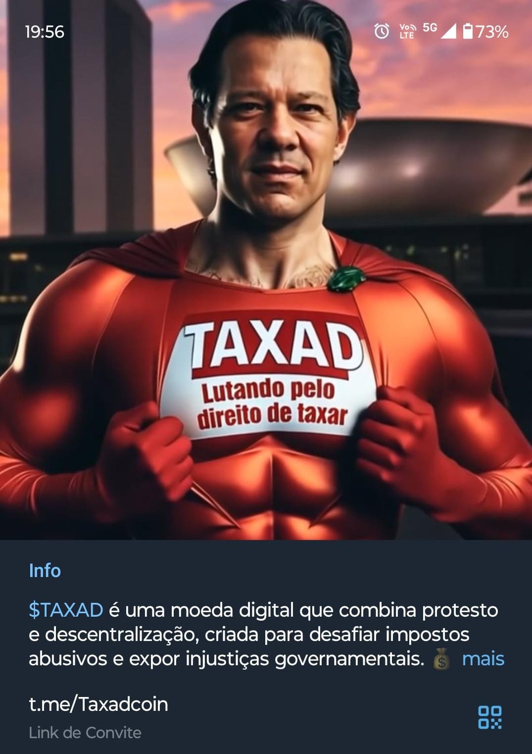 Lançamento da TaxadCoin - meme
