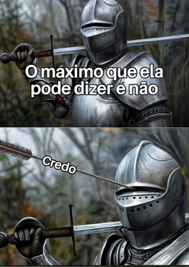 Eu já recebi um "Deus me livre" e um "Credo" e vós? - meme