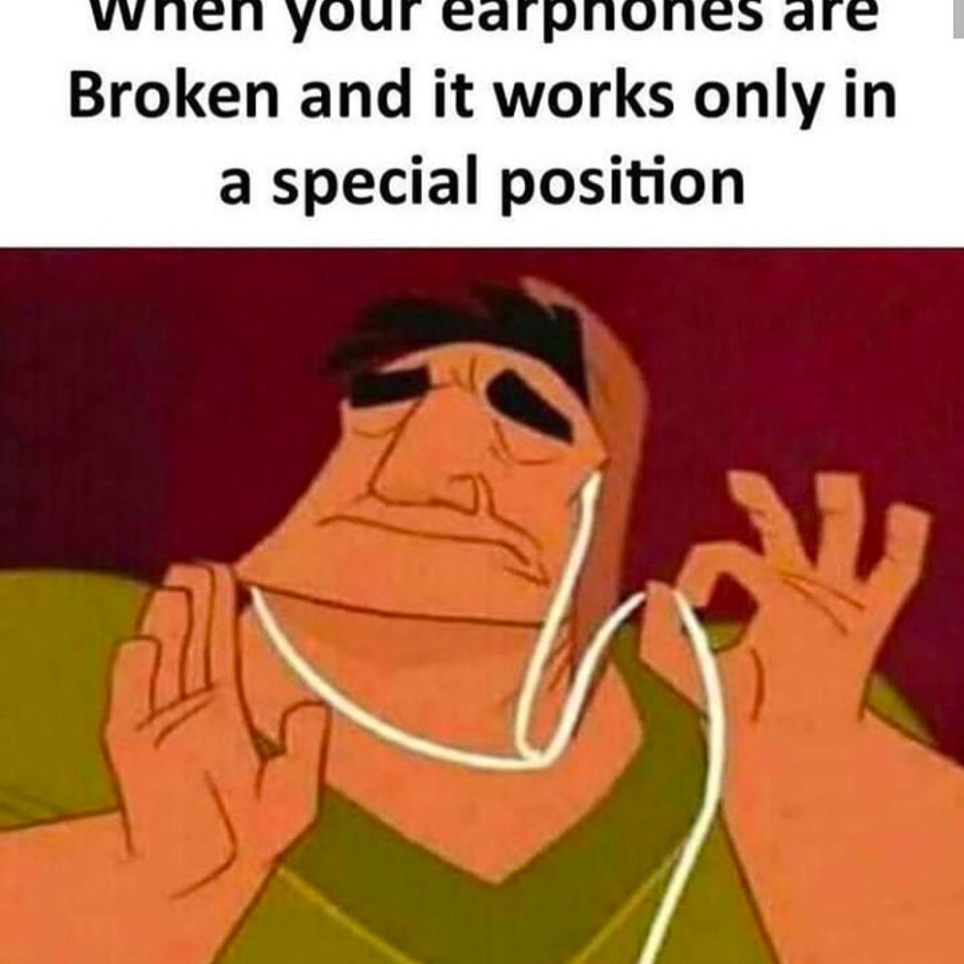 When your earphones work in a special position | gagbee.com - meme