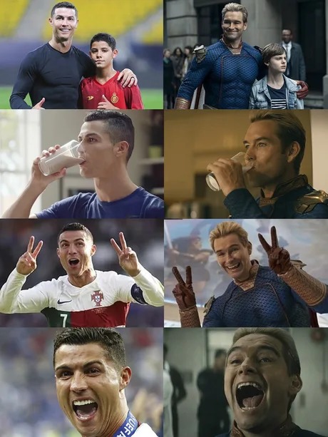 Cristiano Ronaldo Homelander comparison meme