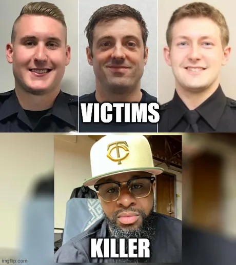 First Minnesota responders and the killer - meme