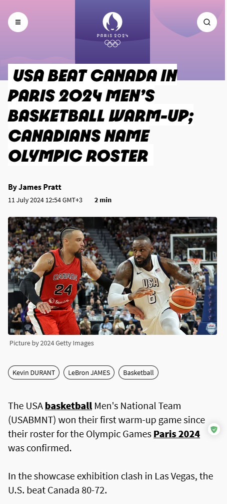 Team USA defeats Canada - meme