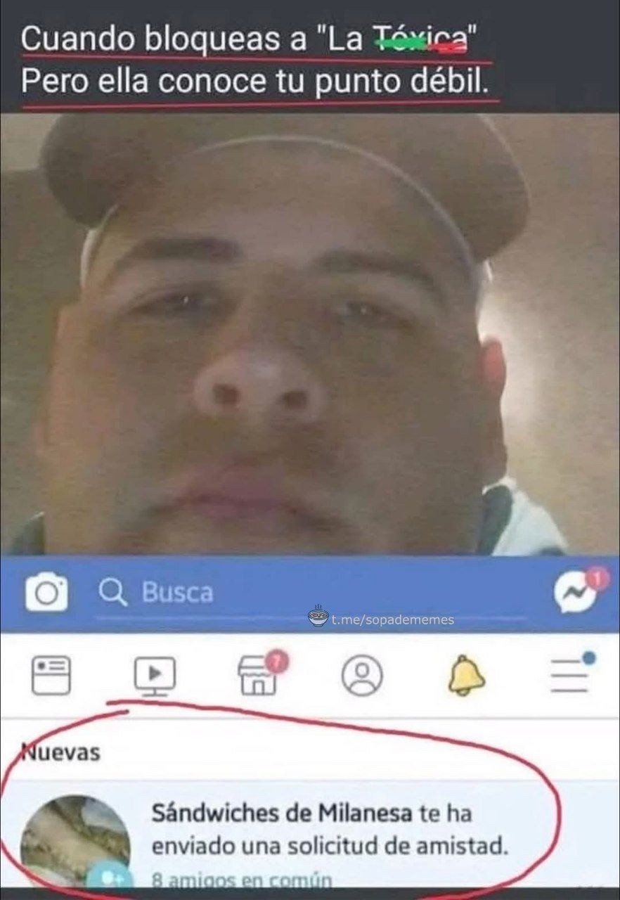 Bloqueas a la tóxica pero te ataca con memes de comida y caes