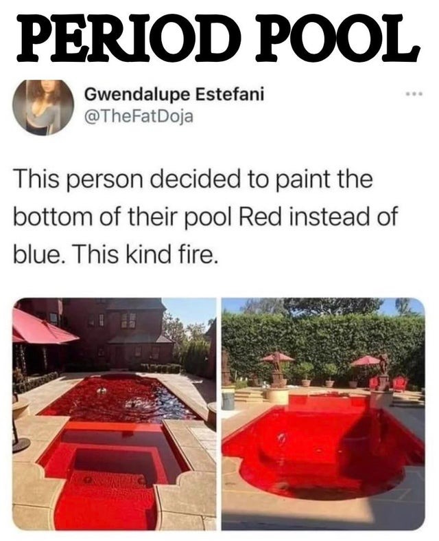 Red bottom pool - meme