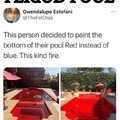 Red bottom pool