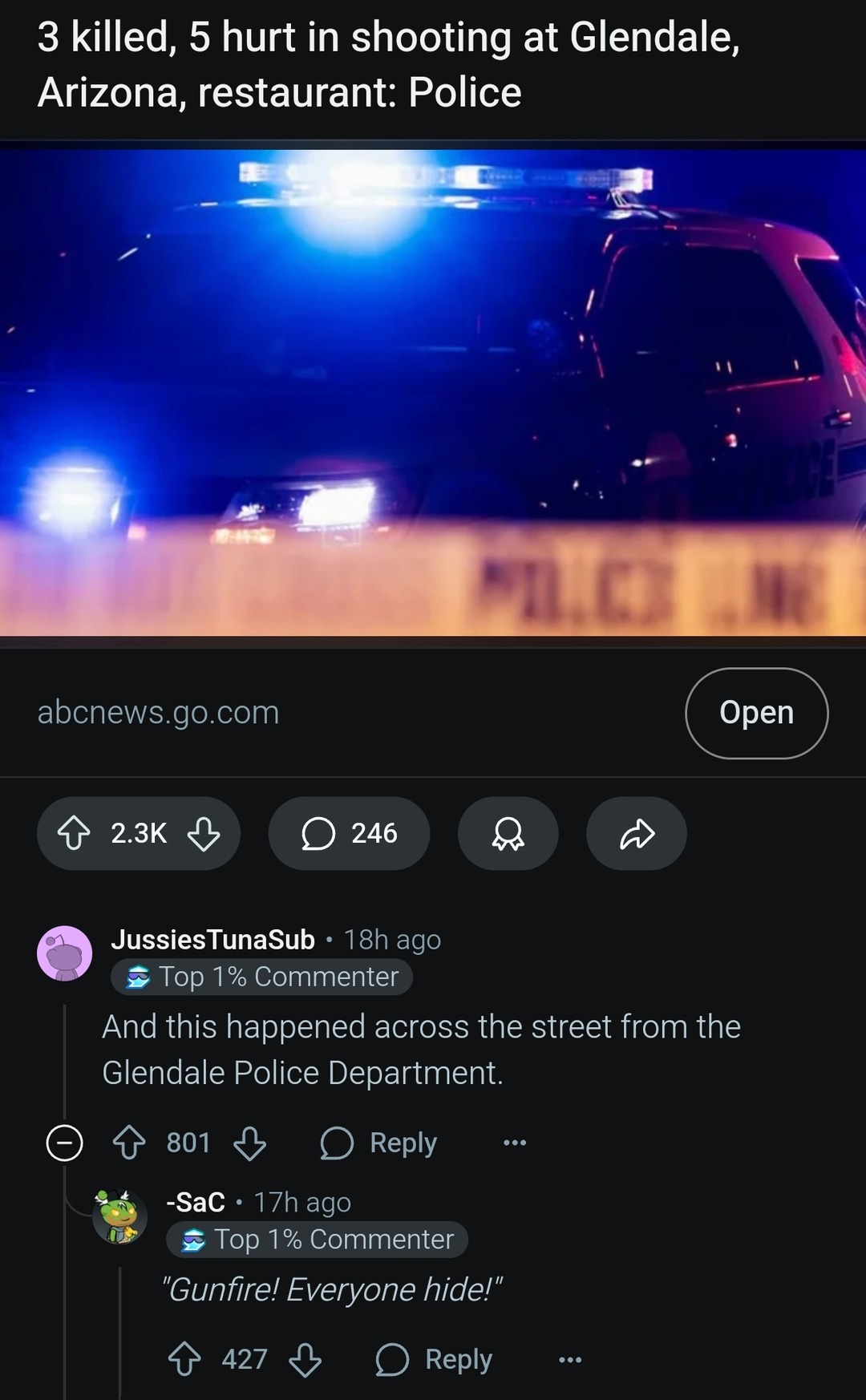 Glendale shooting happened across from the police station… bruh - meme