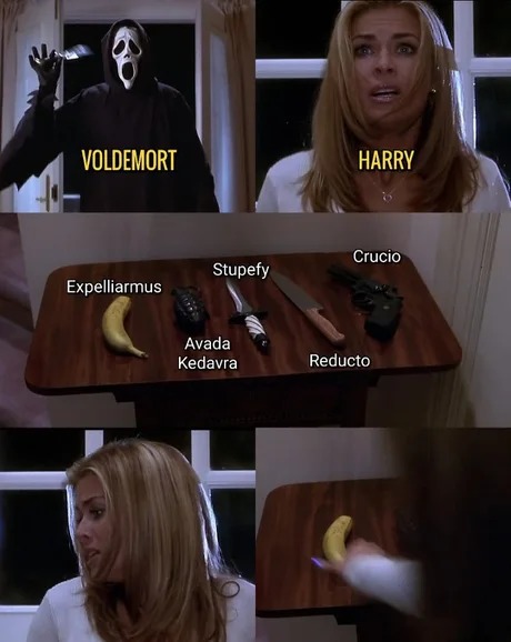 Harry Potter spells - meme