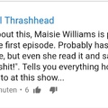 Don't hate on Maisie for shitty writers