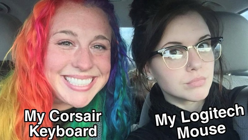 Corsair vs Logitech - meme