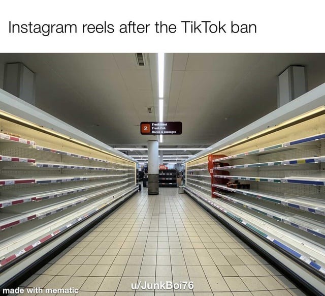 Instagram reels after the TikTok ban - meme