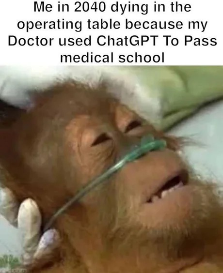 Bro it's 2040 probably your doctor is chatgpt - meme