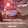 Clown police car