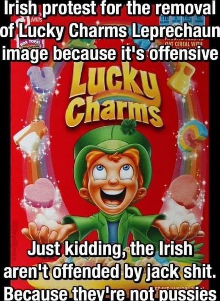 Is Lucky Charms Leprechaun offensive? No lol - meme