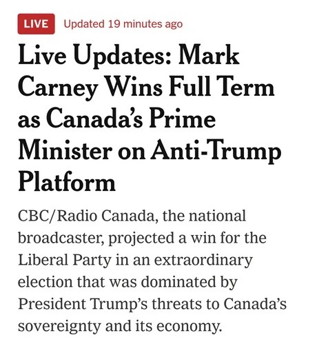 Mark Carney wins Canada PM with a full anti-Trump speedrun - meme