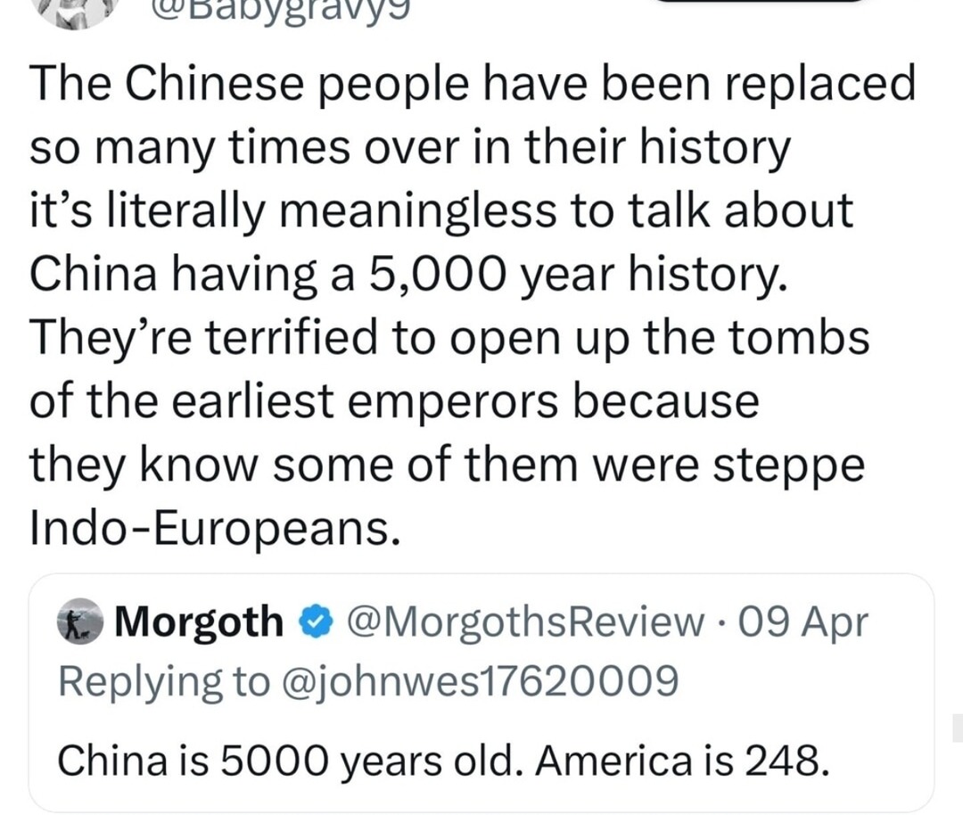 China's 5000 year history getting ratio'd online - meme