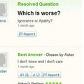 Which is worse answered