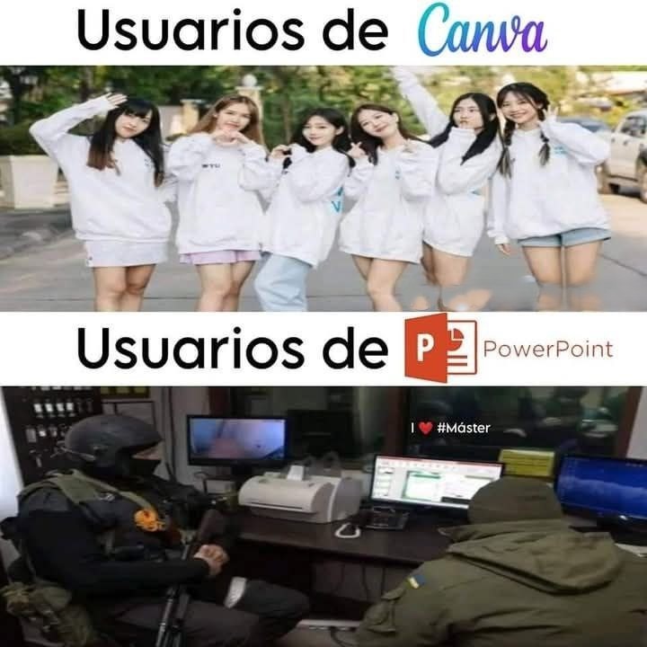 Usuarios Canva / los de powerpoint - meme