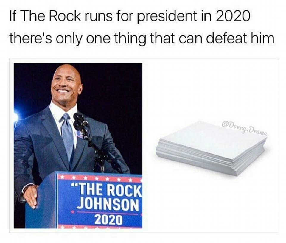 Rock for president 2020 - meme