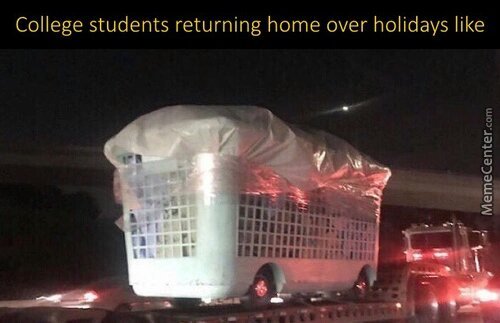 Students returning home - meme