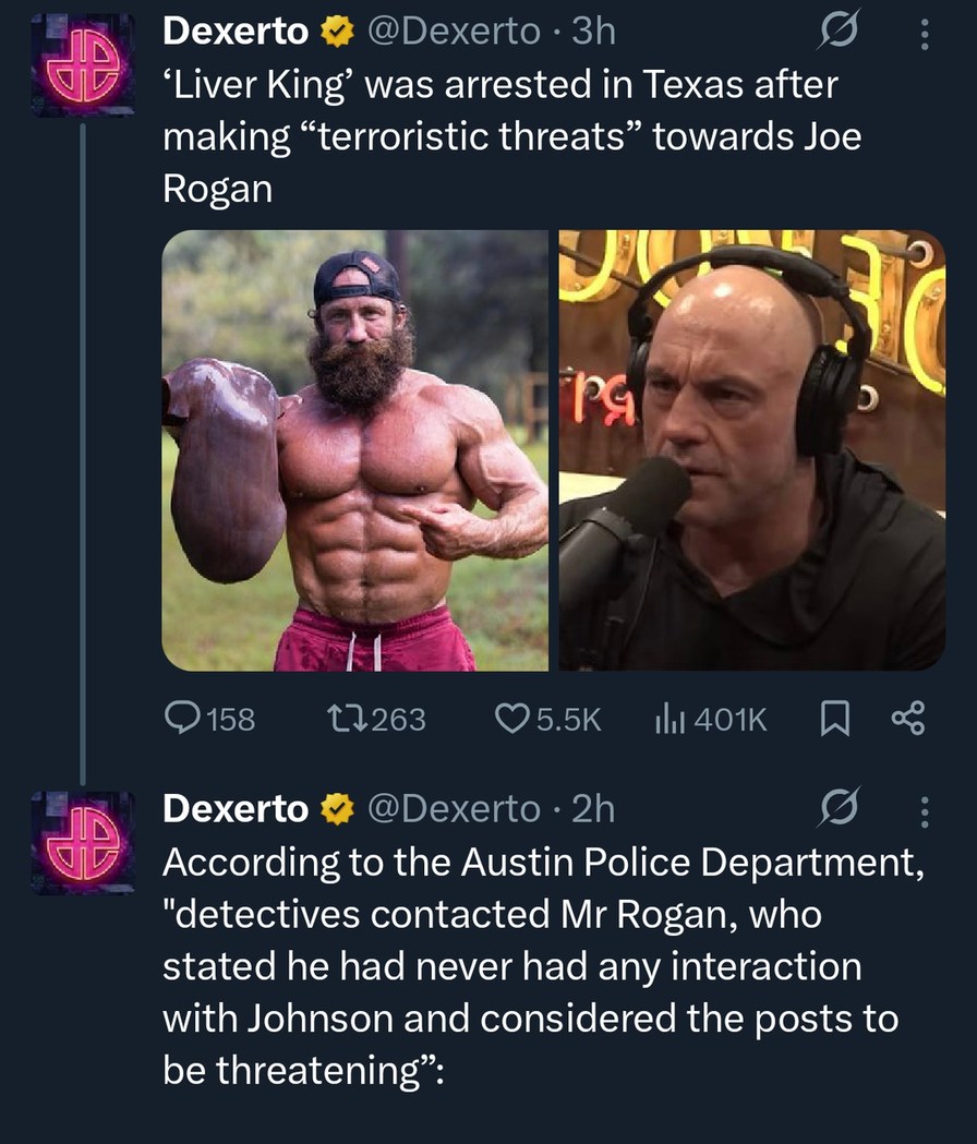 liver king got arrested after threatening joe rogan, wild - meme