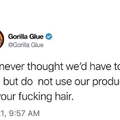 If you use gorilla glue on your hair then blame them, you are just fucking retarded.