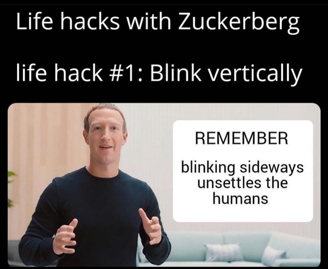 The humans love blinking vertically - meme