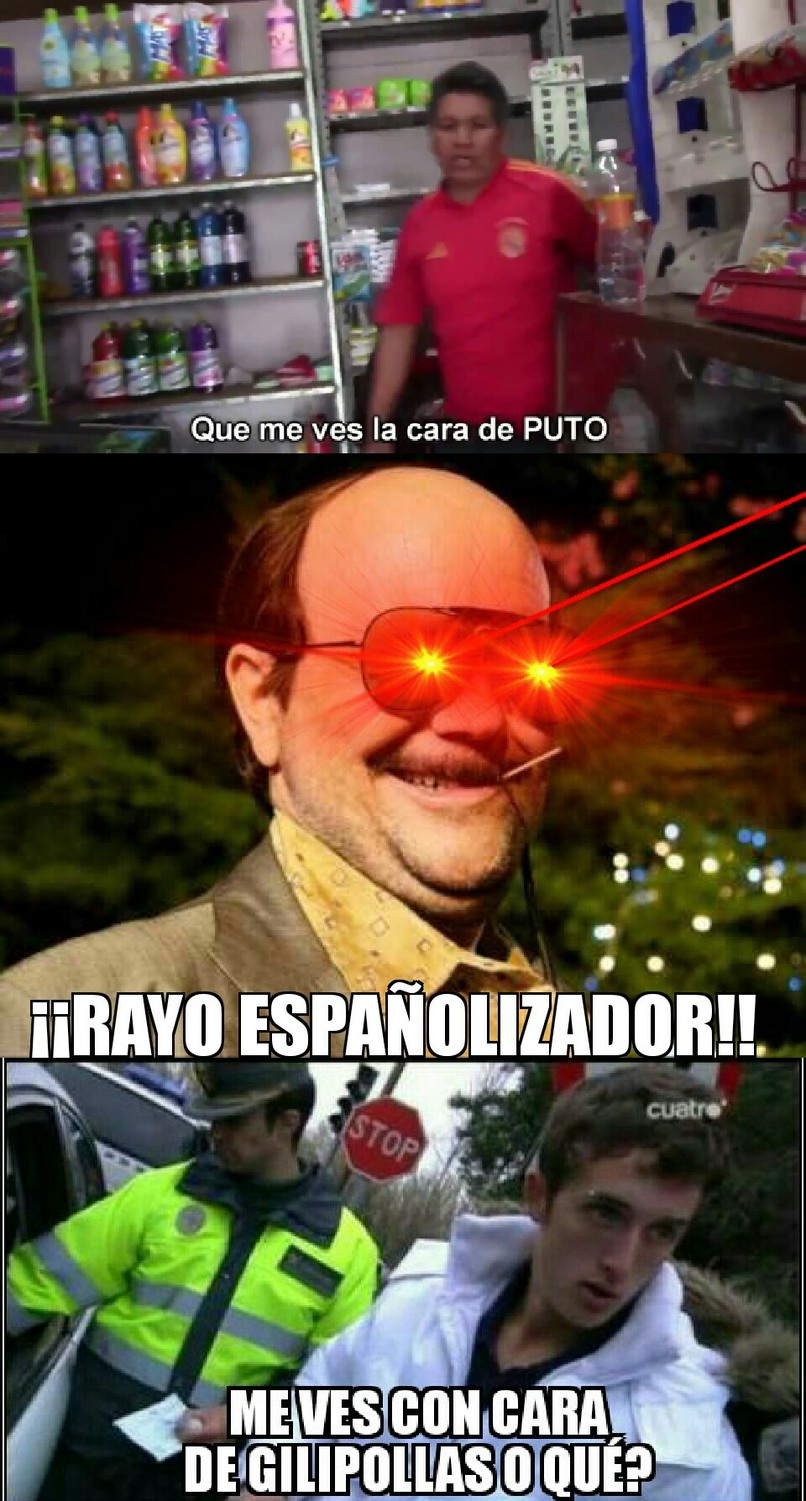 Rayo españolizador - meme