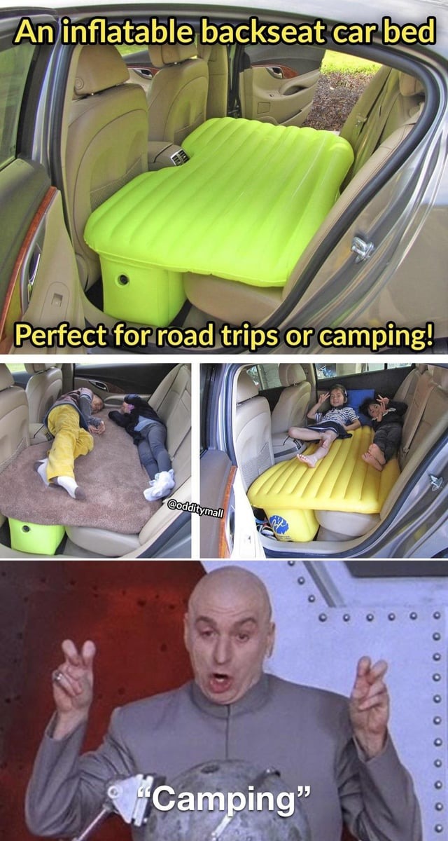 funny car bed for camping meme