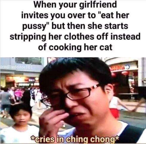 Haha, asian man cooking dog go brrrrr - meme