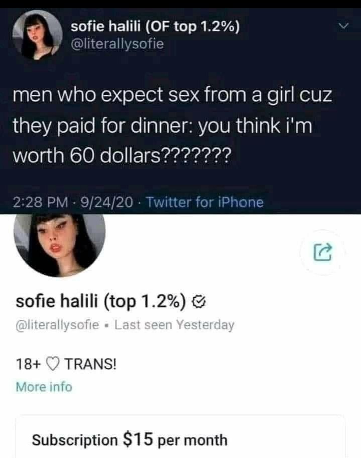 Well, she is not worth $60 - meme