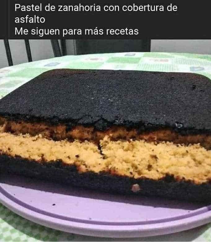 le quedó bien el bizcocho de asfalto - meme