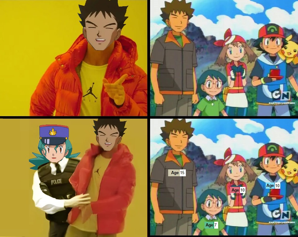 Brock is arrested by Officer Jenny - meme