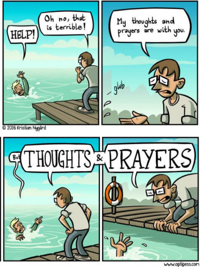 Thoughts and prayers - meme