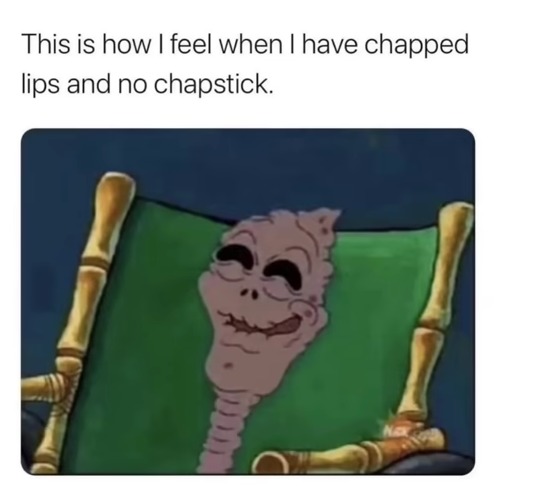 This is how I feel in the winter when I have chapped lips - meme