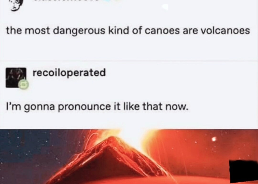 Recoil-operated volcanoes are canon now - meme