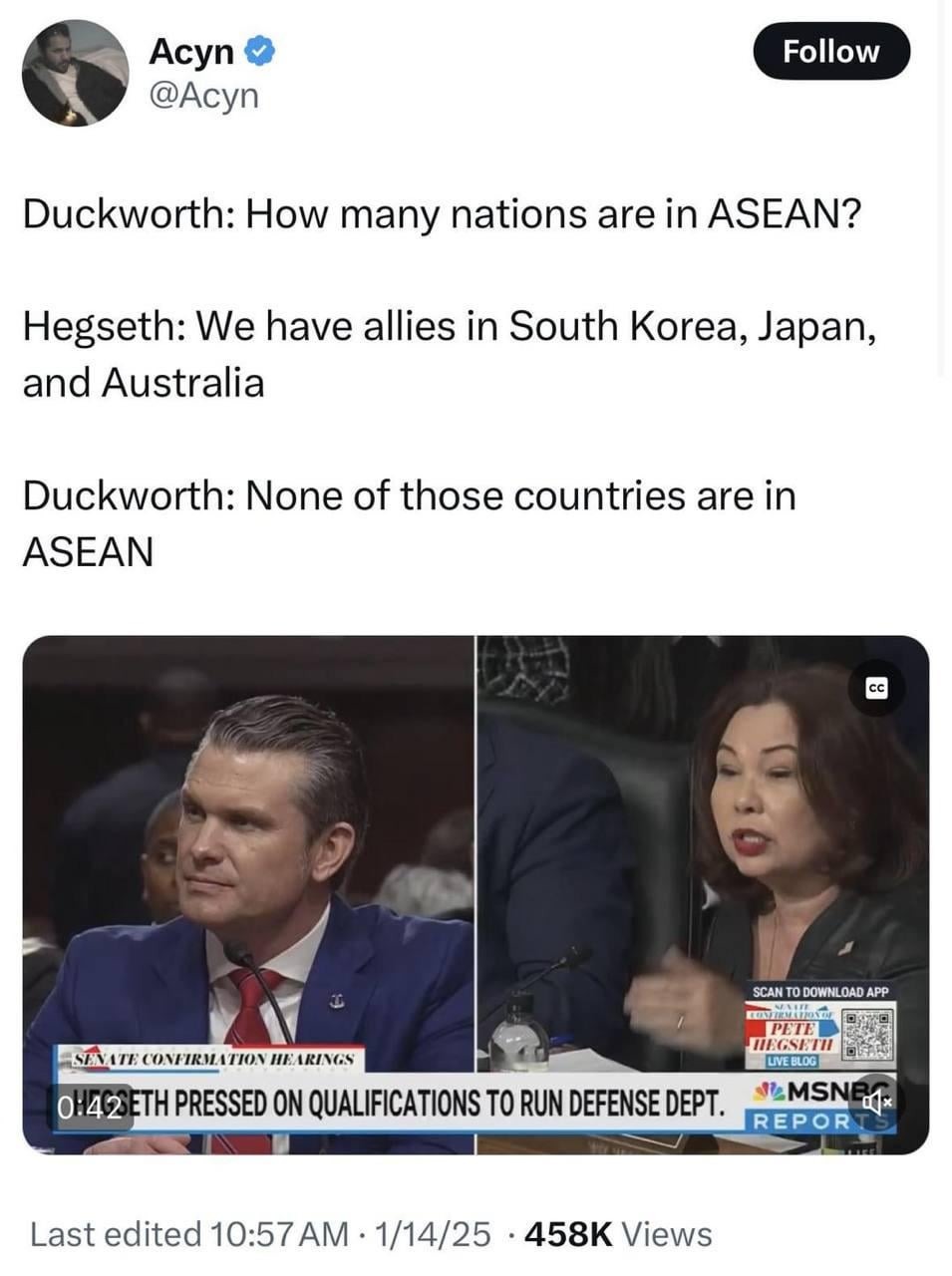 Pete Hegseth ASEAN meme news