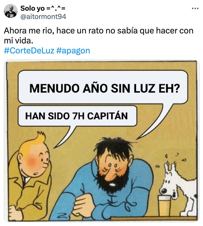 después del apagón ahora me río, pero antes lloraba en modo capitán - meme