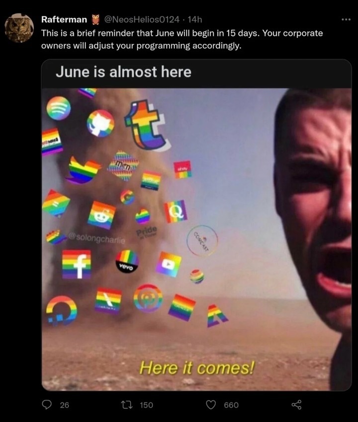 Beware the gay tornado - meme