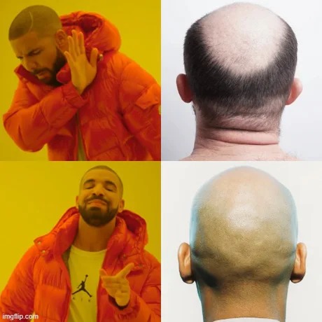 proud baldness - meme