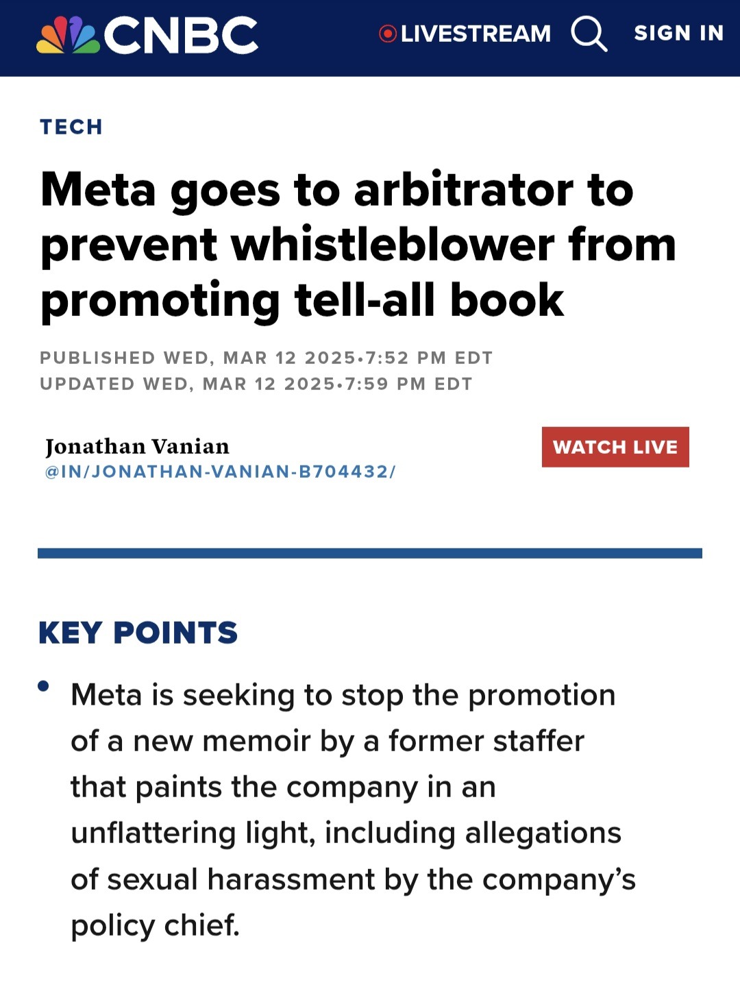 https://www.cnbc.com/2025/03/12/arbitrator-prohibits-meta-whistleblower-from-promoting-tell-all-book.html - meme