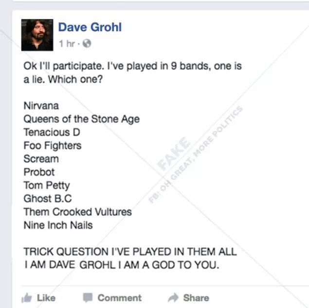 Dave Grohl = GOD - meme