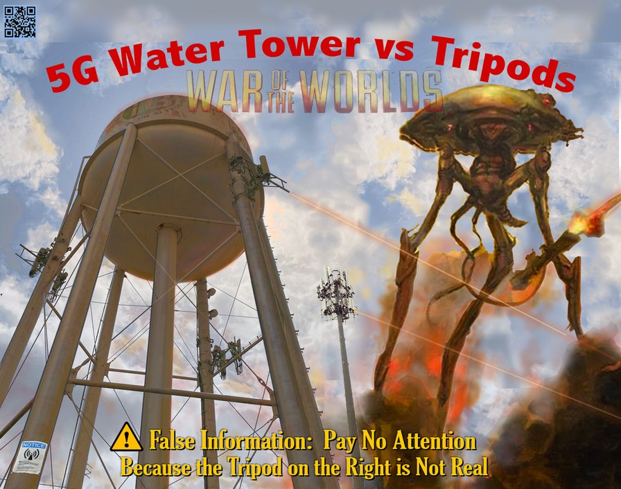 5G Water Tower vs Tripods - meme