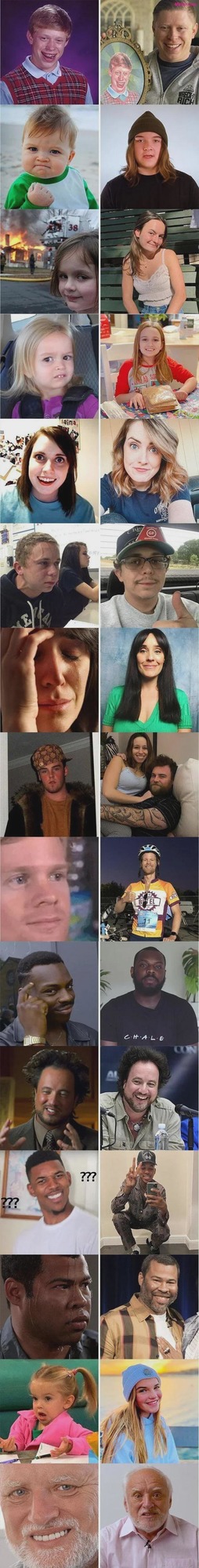 Classic popular memes then vs now