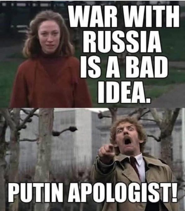 everyone we disagree with is a putin puppet - meme